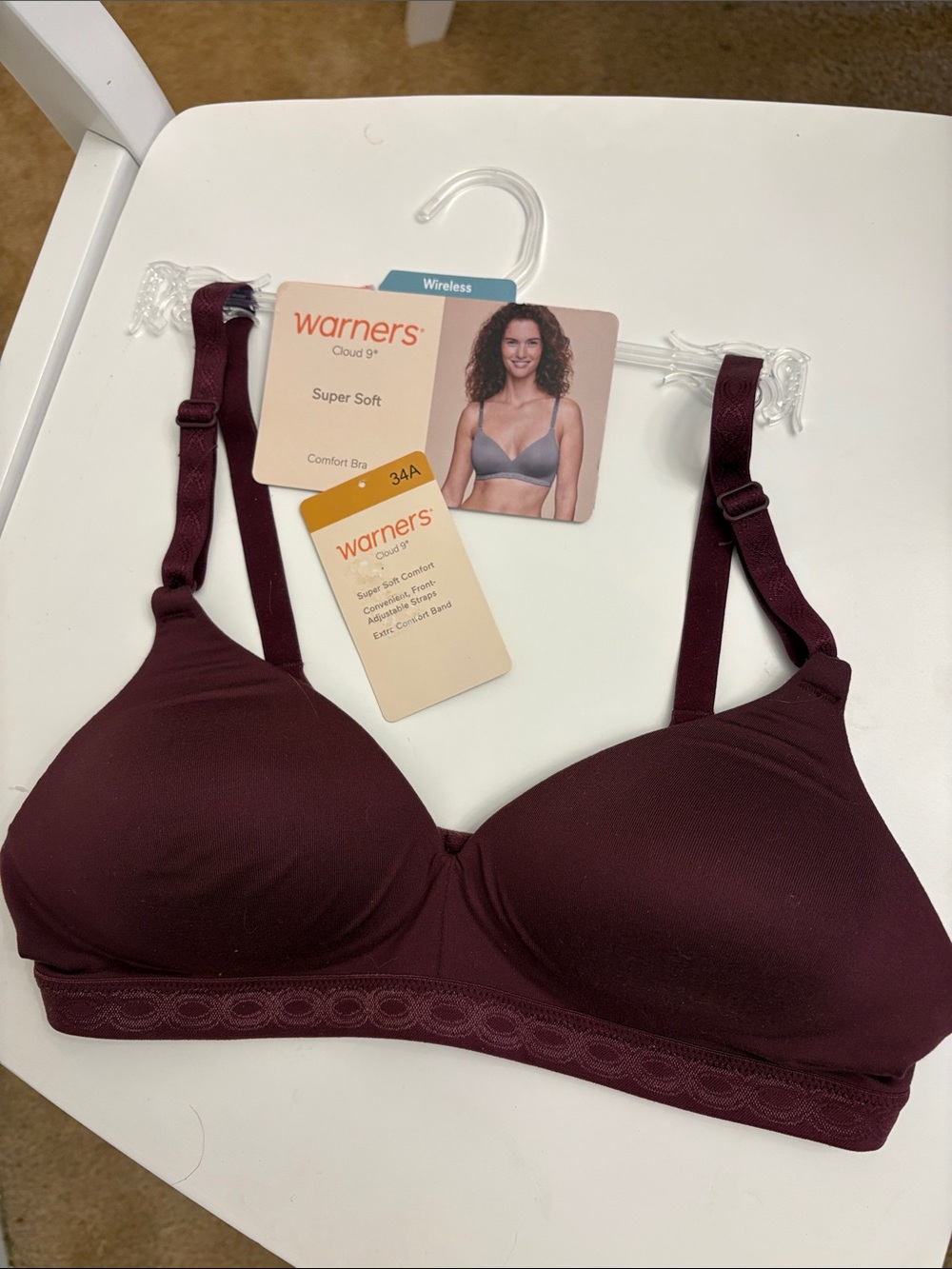 Warner's Super Soft Wireless Comfort Bra - Deep Plum